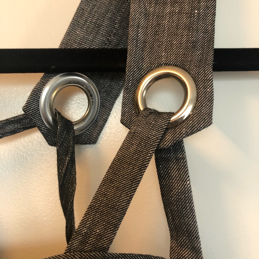 MILLY Grey Stretch Denim amino Apron Dress - Picture 6 of 6